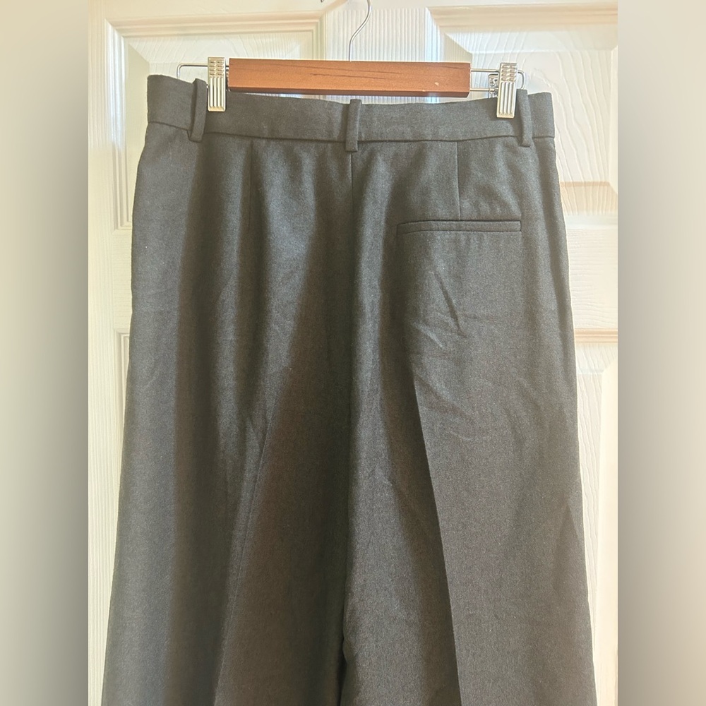 NWT Theory Dark Thyme Sleek Flannel Wool Pants Size 8 - Picture 3 of 4